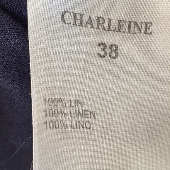 Harris Wilson 100% Linen Navy Pocket Lagenlook Minimalist Dress Size Large - Picture 10 of 11